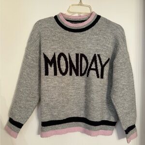 Gray and Pink Women's Sweater